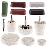 Hedume 12 Pcs Polishing Pads Polishing Set Included 5 Pcs Rouge Compound Cone Column Mushroom T-Shaped Wheel Grinding Head with 1/4" Handle for Manifold/Aluminum/Stainless Steel/Chrome