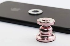 Bull's Eye Magnetic Cradle-less Hinge Technology world's smallest ball head type car mobile holder RoseGold