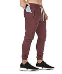 FEDTOSING Mens Sports Trousers Sweatpants Running Pants Tracksuit Bottoms Sportswear Elastic Waist Red L