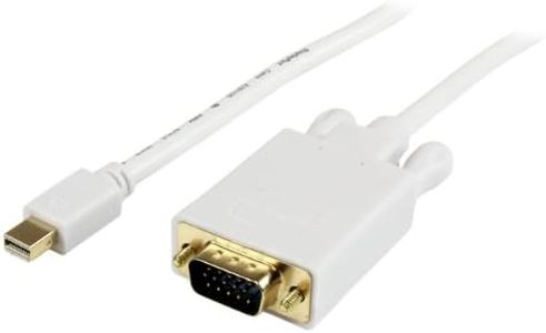 StarTech.com 10 ft Mini DisplayPort to VGA Adapter Cable - mDP to VGA Video Converter - Mini DP to VGA Cable for Mac/PC 1920x1200 - White (MDP2VGAMM10W)