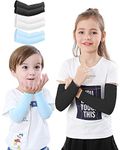 Newbyinn Arm Sleeves for Kids, Toddlers 1 Pair/ 3 Pairs, Warmer Gloves UPF 50 UV Sun Protection Sleeves to Cover Arms