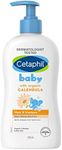 Cetaphil Baby Calendula Wash and Shampoo 400ml, for Baby's Sensitive Skin, Tear Free, Gently Cleanses from Head to Toe, Contains Calendula and Aloe Vera, Dermatologist Tested