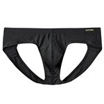 ZONBAILON Mens Sexy Underwear Pouch Bikini Bulge Briefs Ice Silk Athletic Supporters Thong M L XL 2XL 3XL Black