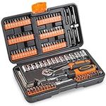 VonHaus 130pc Socket + Bit Set Including 72-Teeth Ratchet Handle - Useful for Everyday DIY, Bike Repairs, Light Duty car Repairs & Screw Driving