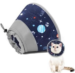 GoGoPaw Cat Cone Collar Soft to Stop Licking, Adjustable, Foldable Lightweight Kitten Cones After Surgery Recovery for Cats & Kittens, Cat Cone Alternative (Grey, M)