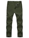 Rdruko Men's Outdoor Hiking Pants Lightweight Quick Dry Travel Work Pants Zipper Pockets(Green, CA 34)