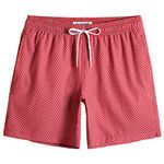 MaaMgic Mens Solid Swim Trunks Quick Dry 4 Way Stretch Mesh Lining Swimwear Bathing Suits,Red Dots,XX-Large