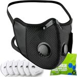 BASE CAMP M Cross Dust Mask, Reusable Breathable Comfortable Sport Safety Work Mask with Extra 6 Activated Carbon Filters