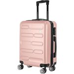 SA Products Cabin Suitcase | 34L Carry On Suitcase, Cabin Bag 55x40x20 with Combination Lock | Hard Shell Suitcase with 4 Wheels Cabin Luggage, Cabin Bags 55 x 40 x 20 Approved (Rose Gold)