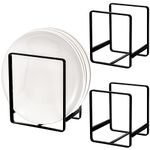 ZOOFOX 3 Pieces Metal Dish Organizer, Plate Organizer for Cabinet, Kitchen Storage Cabinet Organizer for Plates, Pots and Pans (2 Sizes)