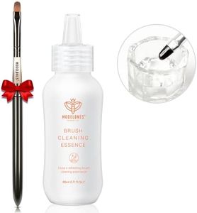 Modelones Nail Art Brush Cleaner & Restorer for Nail Polish/Extension Gel/Solid Builder Gel/Dip Powder/Acrylic with nail art brush Manicure Kits DIY Salon at Home - 80ml, W/Pro Brush