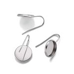 Kissitty 50Pcs Stainless Steel French Style Round Bezel Cup Blank Tray Base Setting Earring Findings 12mm Diameter Fish Hook Earwires for DIY Dangle Earring Craft Jewelry Making