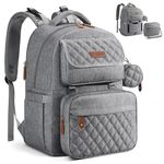 Maelstrom Large Capacity Diaper Removable Bottle Bag, Elegant Grey, 45L, Elegant Grey, 45L, Large Capacity Diaper Bags With Removable Bottle Bag