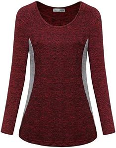 MISS FORTUNE Performance Shirt Long Sleeve Women, Youth Plus Size Moisture Wicking Tops Dry-Fit Active Crew Neck Athletic Running Tee Shirts Funny Oversized Sport Clothes Red XXL