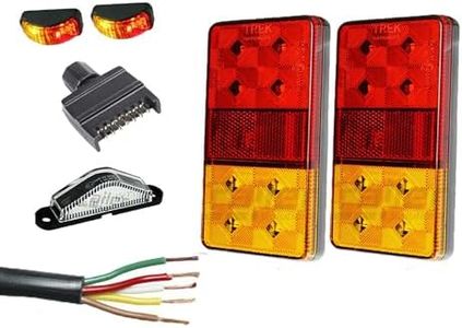 2 X 10 Led Trailer Lights Kit, Trailer Plug, Cable, Side Marker, No. Plate Light