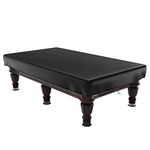 Delixike Billiard Pool Table Cover,6/7 FT Snooker Pool Table Dust Cover, Heavy Duty Oxford Fabric Anti-UV Tear Resistant Windproof Water Resistant, Black (255x143x21cm)