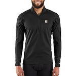 Carhartt Men's Base Force Midweight Tech Quarter-Zip Layer Top, Black, L