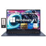 ASUS Vivobook 14" FHD Business Laptop, Intel i3-1215U, 16GB RAM, 416GB Storage(256GB SSD+160GB Docking Station Set), Intel Iris Xe Graphics, 720p Camera, WiFi 6E, Win 11 Home, Blue