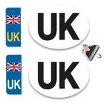 4Pcs UK Car Stickers for Europe, 2Pcs UK Magnetic Car Sticker + 2Pcs Self-adhesive UK Number Plate Stickers, UK GB Stickers for Car Europe