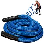 HYPERWEAR Hyper Rope Weighted Short Battle Ropes Exercise Rope Home Gym Battle Rope Anchor Optional Full Size Rope Core Workout in 6ft or Less Space (Blue, 15lb, 1.5in, 20ft)