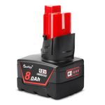 Waitley 12V 8Ah Replacement Battery Compatible with Milwaukee M-12-8A Lithium-ion Battery 48-11-2411 48-11-2440 48-11-2402 Tools