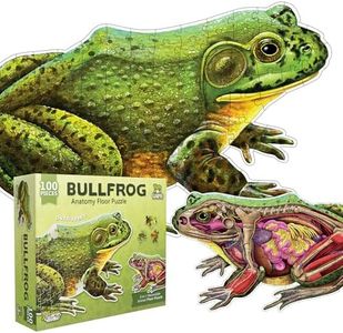 Frog Animal Anatomy Floor Puzzle | 100-Piece Double Sided Jigsaw Puzzle | Large-Sized, Over 4 Feet Scientifically Accurate Illustration - Fun and Educational Toy for Kids, Toddlers and Families