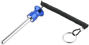 Cosmos Gym Weight Stack Pin Universal Replacement Selector Lock Pin Detent Hitch Pin, Tensile 3/8" Dia. & 4" Locking Space with Lanyard, for Gym Equipment Machine Weight Plate (Blue Knob)