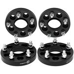 VLAOSCHI Black Forged 5x100 Hubcentric Wheel Spacers 1 Inch with 12x1.5 Studs 54.1mm Hub Bore Compatible with Toyota 5 Lug for 2003-2022 Corolla | 1983-1991 Camry | 2003-2019 Prius - Pack of 4