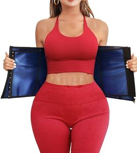 VENUZOR Waist Trainer for Women Belly Fat Sauna Suit Waist Trimmer Sweat Bands for Stomach Weight Loss Workout Belt (Black-blue Inner, X-Large)