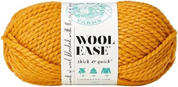 Lion Brand Yarn Wool-Ease Thick and Quick Yarn, Acrylic, Mustard,21.59x9.525x9.525 cm