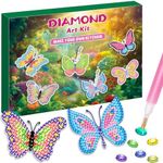 Labeol Arts and Crafts for Kids Ages 8-12 - Creat Your Own GEM Keychains-5D Diamond Art by Numbers GEM Art Kits for Kids Girls Toddler Crafts Age 6-7 6-8 10-12 (Butterfly)