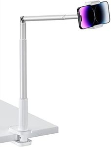 Viozon Phone Holder, Flexible Long Arm,Overhead Mount,360° Angle Adjustable,Aluminum Alloy, C Clamp for Headboard Bedside&Table&Desk,Compatible with 3.5"-6.9" Phone,iPhone 16 15 Plus/Pro Max W