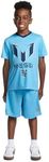 Messi Boys' Lifestyle Short Sleeve 2-Piece Set, Slim-Fit Jersey Set with Top & Shorts