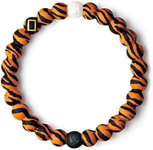 Lokai Silicone Beaded Bracelet for Women & Men, National Geographic Collection - Bengal Tiger Stripe, (Medium, 6.5 Inch Circumference) - Silicone Bracelet Slides-On, Comfortable Fit