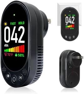 VETOUCH Portable Plug-In Noise Detector, 3-In-1, Temperature/Humidity Simultaneous Monitoring, High-Definition Large Screen Accurate Data Reading, Intelligent Graded Alarm, Suitable For Various Venues