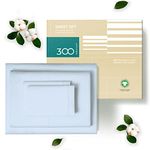 THREAD SPREAD 100% Organic Cotton Bed Sheet Set - Crisp and Cooling Percale Weave, Soft Breathable, Eco-Friendly, 4 Piece Bedding Set, Deep Pocket with All-Around Elastic, (Queen, Blue)