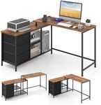 COSTWAY L-Shaped Computer Desk, Con