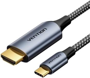 Vention Câble USB C vers HDMI de 1 m (4K @ 60 Hz, 2K @ 120 Hz, 1080P @ 144 Hz), câble Thunderbolt vers HDMI type C vers HDMI [compatible Thunderbolt 4/3] pour iPad, MacBook, Galaxy S23/S22/S21,