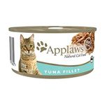 Applaws Natural Premium Wet Cat Food for Adult Cats, Tuna Fillet in Broth Pack of 24 x 70g Cans