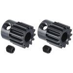 sourcing map 2Pcs RC 32P Hardened Pinion Gear 5mm Shaft 13T Motor Gears Carbon Steel for RC Car Boat Drone