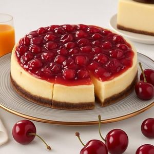 Andy Anand Traditional Cherry Cheesecake 9" | Authentic Recipe, Made with Fresh California Cream Cheese | All-Natural, No Preservatives, Exquisitely Delicious (3.4 lbs)