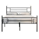 Novilla 30.5cm Metal King Size Bed Frame with Headboard and Footboard, Steel Slat Support, Mattress Foundation Non-Slip Design, Easy Assembly, Underbed Storage Space 150x200cm, Black