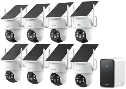 aosu D1 Classic 8-Cam Wireless Outdoor Security System, Solar Powered, 3K FullColor Night Vision, 360° PTZ, Smart AI Tracking, Local 32GB (Up to 16TB), One App Control, No Subscription Required