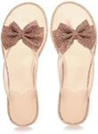 AJVANI Flat Jelly Diamante Bow flip