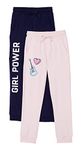 Amazon Brand - Jam & Honey Girls 100% Cotton Printed Track Pants (Joggers) | Pack of 2
