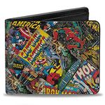 Buckle-Down Men's Wallet, Multicolor, 4.0" x 3.5"