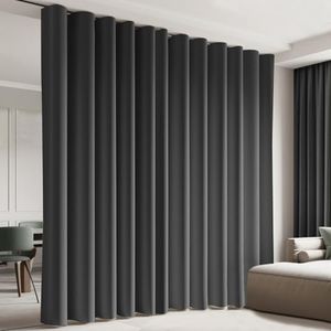 cbsroro Room Divider Blackout Curtain Total Privacy Thermal Insulated Curtains for Patio Door, Living Room, Bedroom Partition and Shared Office Space, W120 × L108,1 Panel, Black