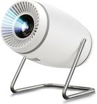 Mini Portable Projector with WiFi 6 and Bluetooth 5.0, Smart Projector 4K 1080P Supported, Auto Keystone Video Projector for Bedroom Home Outdoors (White)
