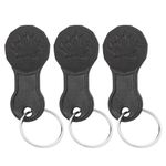 Shopping Cart Keys - Set of 3 Removable Keys - Shopping Cart Canadian Loonie Key - Plastic Keys with Metal Key Rings (Metallic Black)