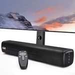 Small Soundbar for TV, Aux Sound Bar 50W 16-Inch Ultra Slim Mini Surround Soundbar TV Speakers System with Wireless Bluetooth 5.0 Optical AUX USB Connection, 3 Equalizer Modes, for 4K & HD TVs